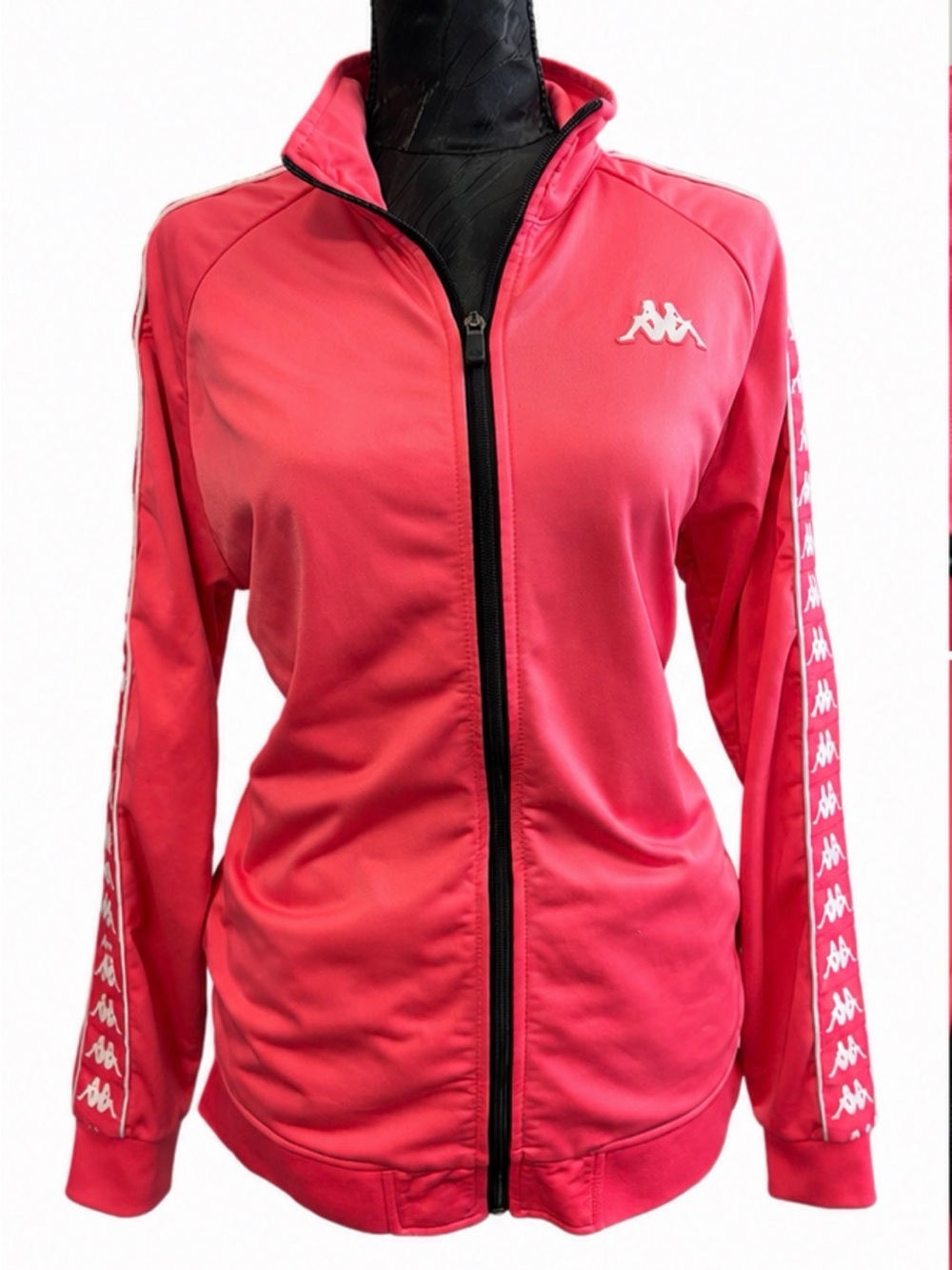 Kappa Women's Hot Pink Logo Tape Varsity Jacket